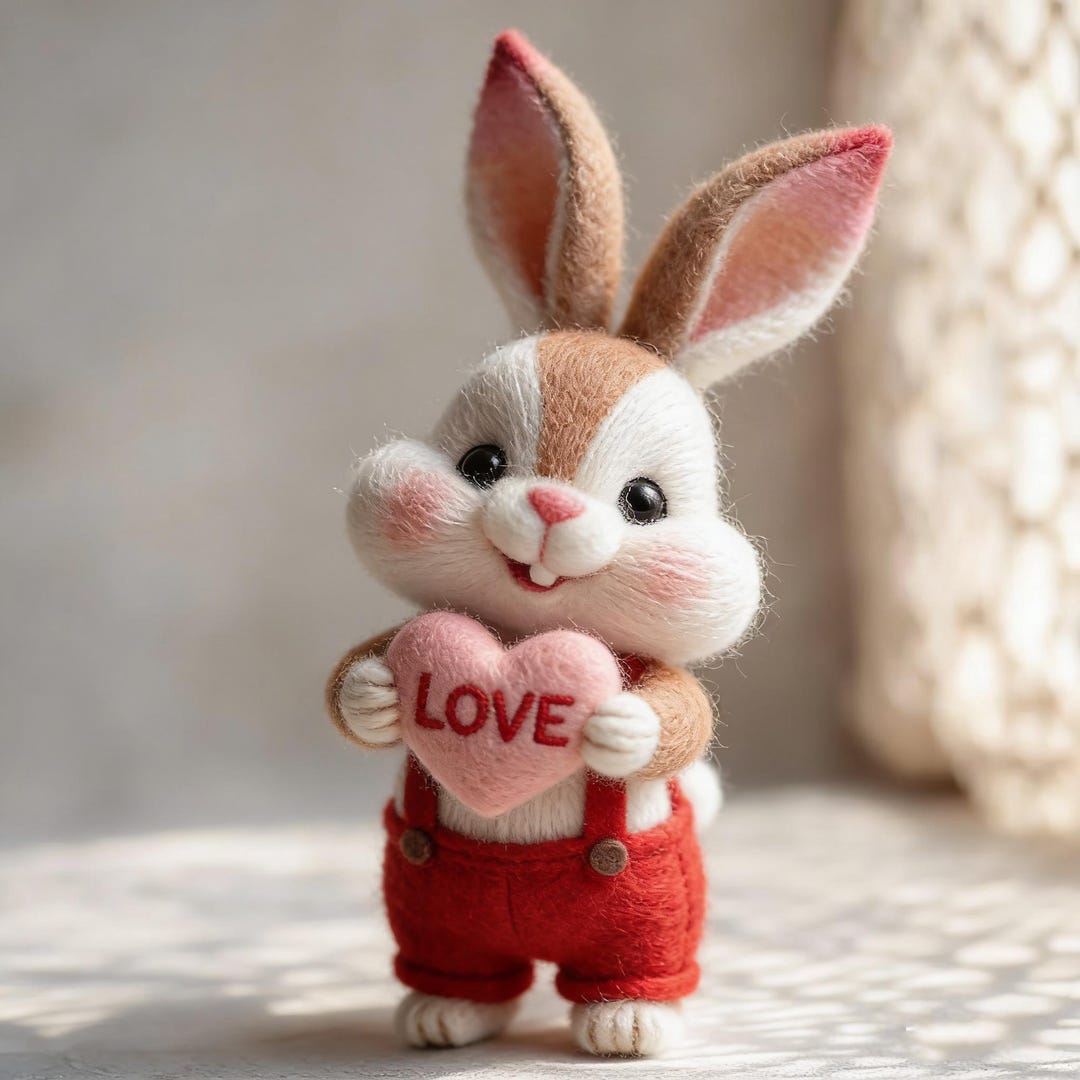Cute Felt Rabbit Figurines | Bunny Shelf Decor | Spring Home Decoration ...
