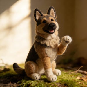 Needle Felted German Shepherd Dog Lying Down, Handmade Wool Dog Sculpture, Realistic German Shepherd Figurine, Dog Lover Gift, Pet Memorial B