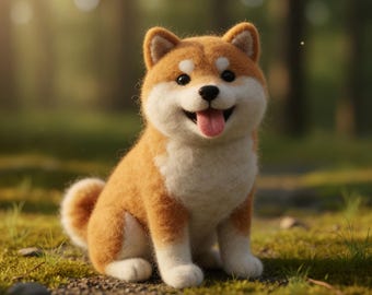Shiba Inu Felt Dog Figurine, Needle Felted Shiba Plush, Cute Japanese Dog Decor, Shiba Inu Gift, Pet Lover Gift, Dog Collectible, Kawaii Dog