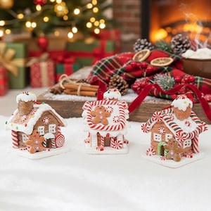 Handgemachte Weihnachten Lebkuchen Haus Ton Ornament, Urlaub Tischdekoration, Süße Polymer Clay Weihnachten Wohnkultur Geschenk, niedliches Weihnachtsgeschenk