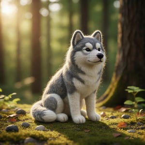 Nadel gefilzter Wolf Skulptur | Handgemachte Wolle Wildtiere Kunst | Walddekor, Naturliebhabergeschenk, realistische Tierfigur