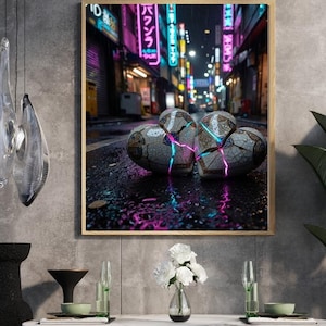 Arte murale Cyberpunk Kintsugi Hearts