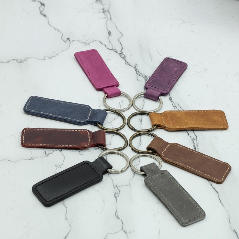 100 Pieces Custom Leather Keychains Bulk, Personalized Logo Keychains ...