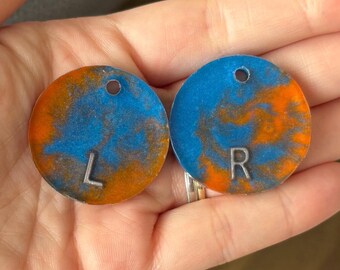 Handmade Blue and Orange Marble Effect Markers, Radiology Tech Gift