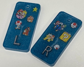 マリオキャラクターのX線マーカー、白とグリッターハンドメイド（放射線技師向け）