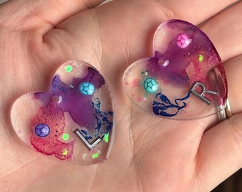 ハート型樹脂製X線マーカー：水彩カメデザイン、放射線技術ギフト