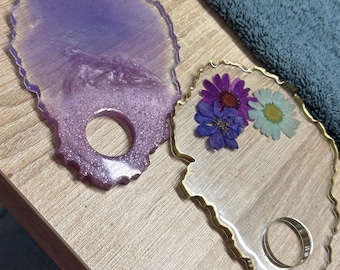 Crie seu próprio design! Paleta de resina para nail art (leve e com orifício para o polegar)