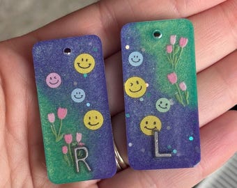 手作り樹脂製X線マーカー - スマイリーフェイスチューリップデザイン、R Lマーカー