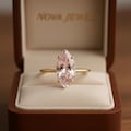 Marquise Cut Morganite Engagement Ring, Solitaire Morganite Anniversary Ring For Her, Pink Gemstone Proposal Ring, Promise Ring For Her