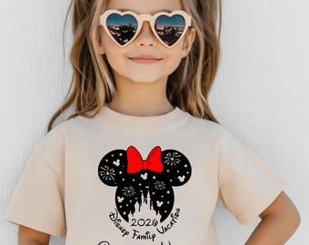 Custom Disney Family Vacation 2026 Shirts, Disney Family Trip Matching Shirts, Personalized Disneyland 2026 Tees, Disney World Castle