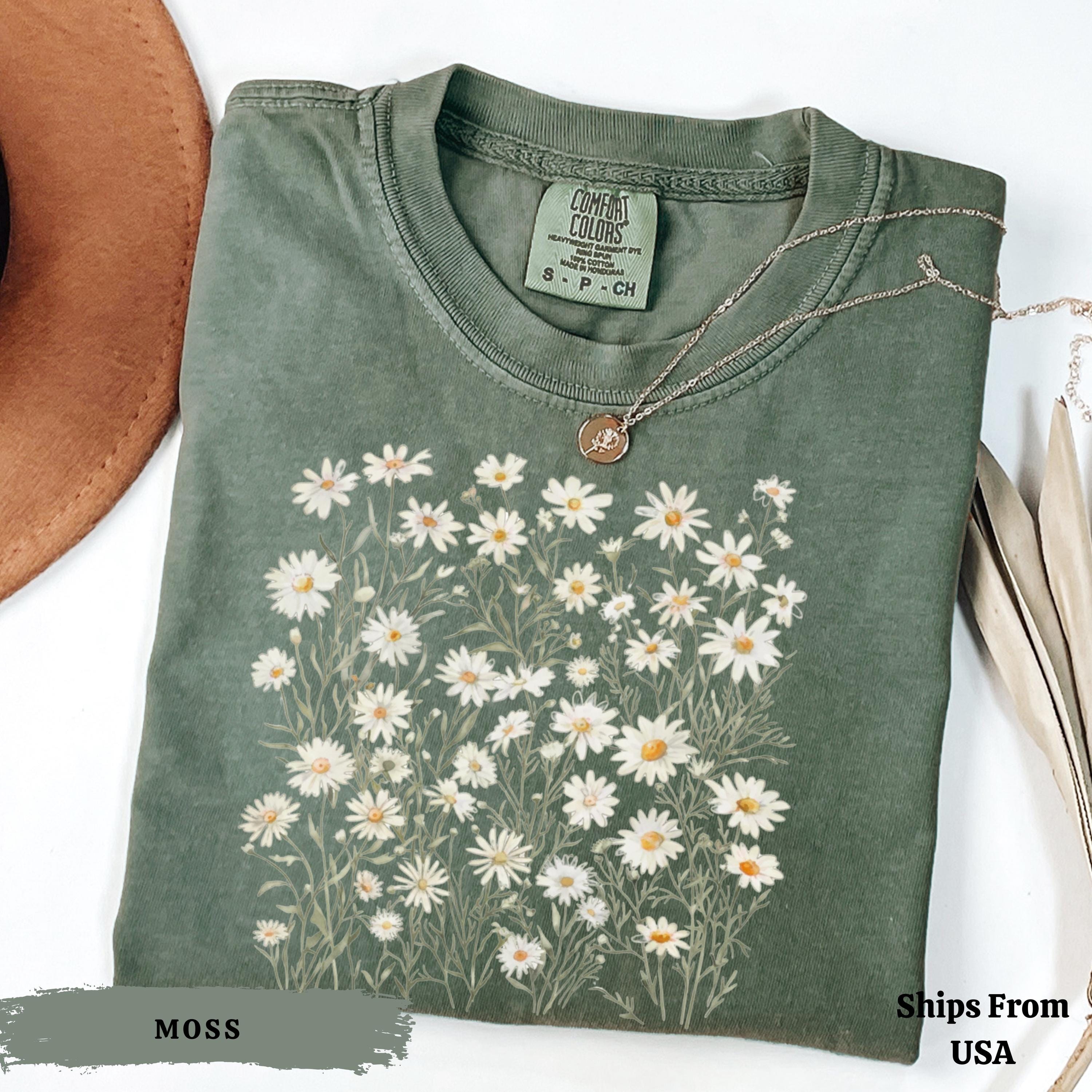 Comfort Colors Daisy Flower Shirt, Wildflowers Shirt, Cottagecore ...