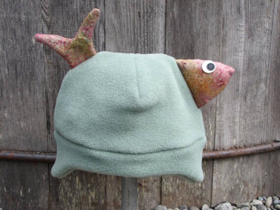 Green Fish Children's Fleece Hat, Handmade Cute Kids Clothing, Warm Hand  Sewn Fleece Hat for Kids Baby Toddler, Boy and Girl, Alaskan Made 