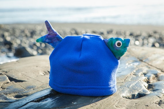 Blue Fish Children's Fleece Hat, Handmade Cute Kids Clothing, Warm Hand  Sewn Fleece Hat for Kids Baby Toddler, Boy and Girl, Alaskan Made 