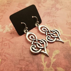 Sale Antique Silver Celtic Knot Earrings, Celtic Knot Jewelry, Endless Knot, Rustic Earthtone, Unique Gift Ideas For Her, jingsbeadingworld