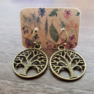 Clearance Bronze Tree Earrings, Tree Jewelry, Antique Bronze, Family Reunion, Gift For Her, Nature Inspired