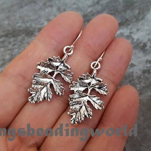 Sale Fern Leaf Earrings, Silver Leaf Earrings, Antique Silver Leaf Jewelry, Everyday Silver Earrings, jingsbeadingworld inspired by nature