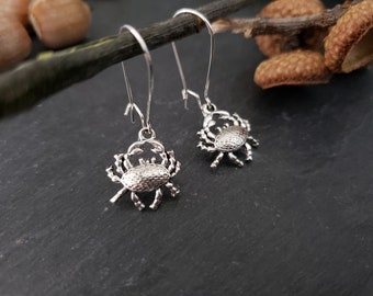 Sale Silver Crab Earrings, Antiqued Silver, Highlydetailed Crab Earrings, Ocean Themed Jewelry, jingsbeadingworld Inspired By Nature