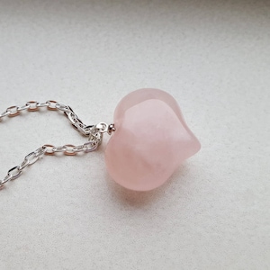 Sale Open Your Heart To Love - Rose Quartz Heart Pendant Necklace - Rose Quartz Jewerly