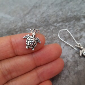Sale Baby Sea Turtle Earrings, Silver Turtle Earrings, Turtle Jewelry, Beach, Ocean Theme, Gift for her