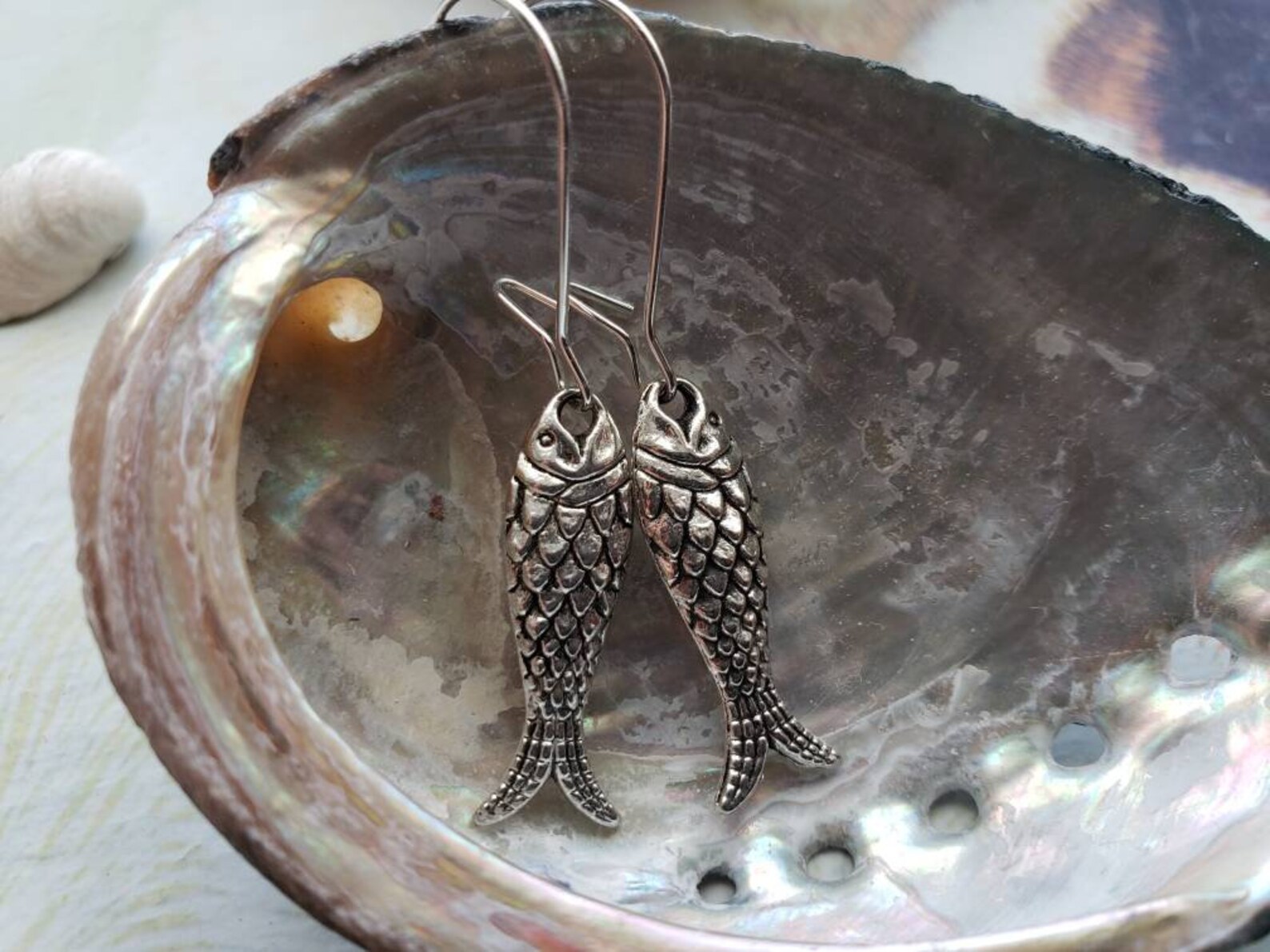 Jwelleries Fish Sale Silver Fish Earrings, Fish Jewelry, Antique Silver 3D Fish ...