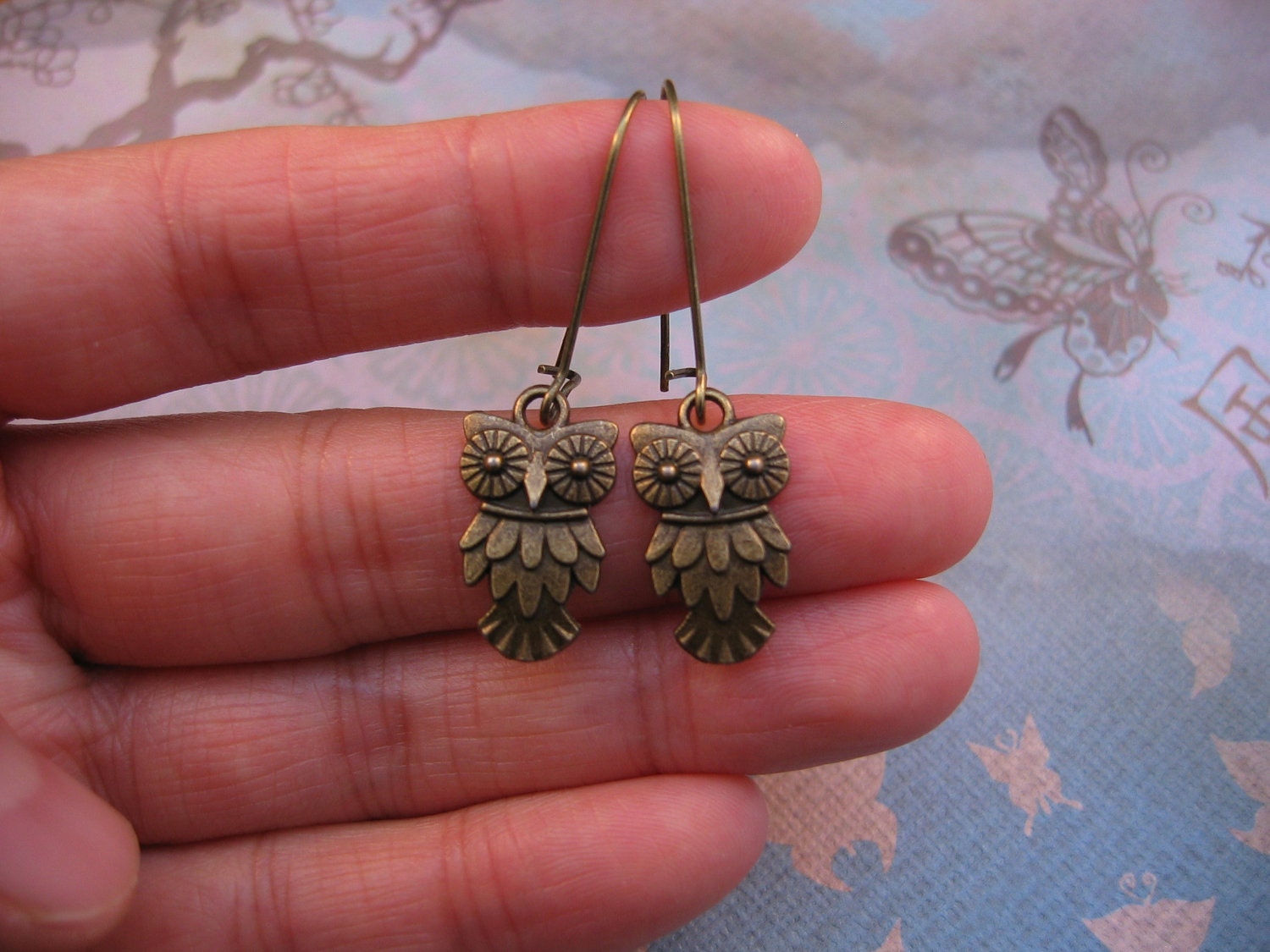 Sale Bronze Owl Earrings, Owl Jewelry, Antiqued Bronze, Wise Owl, Gift for Her, jingsbeadingworld in