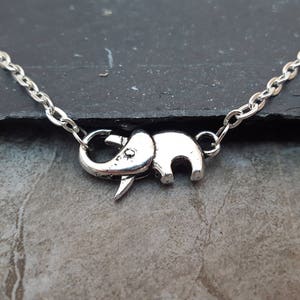 Sale Silver Elephant Clasp Bracelet - Antique Silver Elephant Charm Silver Plated Chain Bracelet, jingsbeadingworld inspired by nature