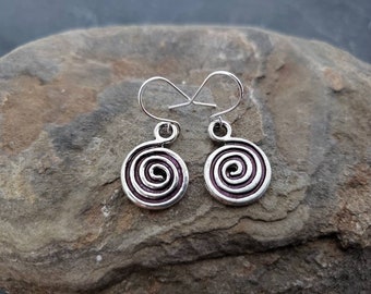 Sale Silver Spiral Earrings, Antique Silver Swirls Earrings, Sterling Silver, Gift for her, jingsbeadingworld, Nature Inspired Jewelry