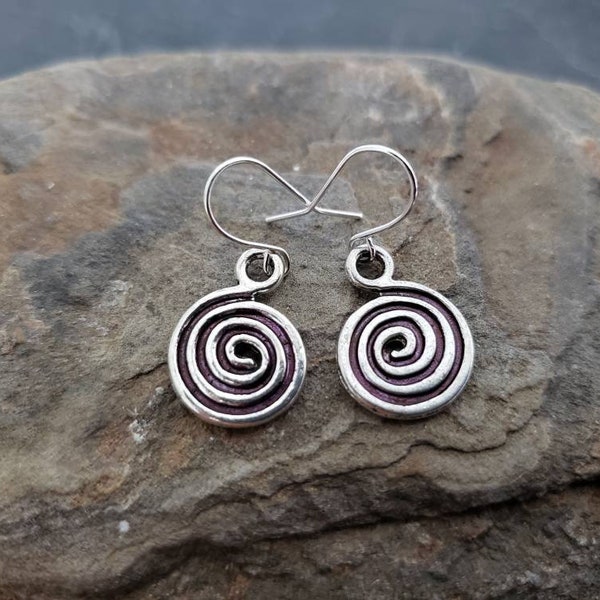 Sale Silver Spiral Earrings, Antique Silver Swirls Earrings, Sterling Silver, Gift for her, jingsbeadingworld, Nature Inspired Jewelry