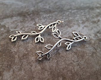Sale Leaf Branch Earrings, Silver Branch Earrings, Leaf Earrings, Twig Earrings, Gift for her, jingsbeadingworld, Nature Inspired