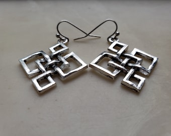 Sale Geometric Celtic Knot Infinity Silver Earrings, Celtic Knot Jewelry, Antique  Silver, Statement Earrings, Unique Gift Ideas For Her