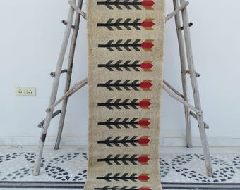 Handwoven Kilim Stair Runner Rug | Rustic Wool Jute Tribal Hallway Carpet | Handmade Runner for Corridor Entryway Kitchen Patio Runner Rug,