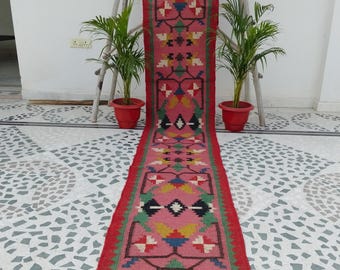 Kilim Stair Runner - Vintage Stair Runner Rug, Handmade Jute Runner For Outdoor Indoor Stair, Hallway Entryway Runner, Handwoven Runner Rug