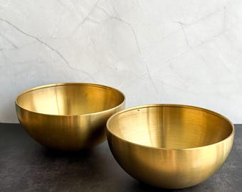 Conjunto de 2 Tigelas Douradas para Servir | Bandejas Decorativas para Toucador