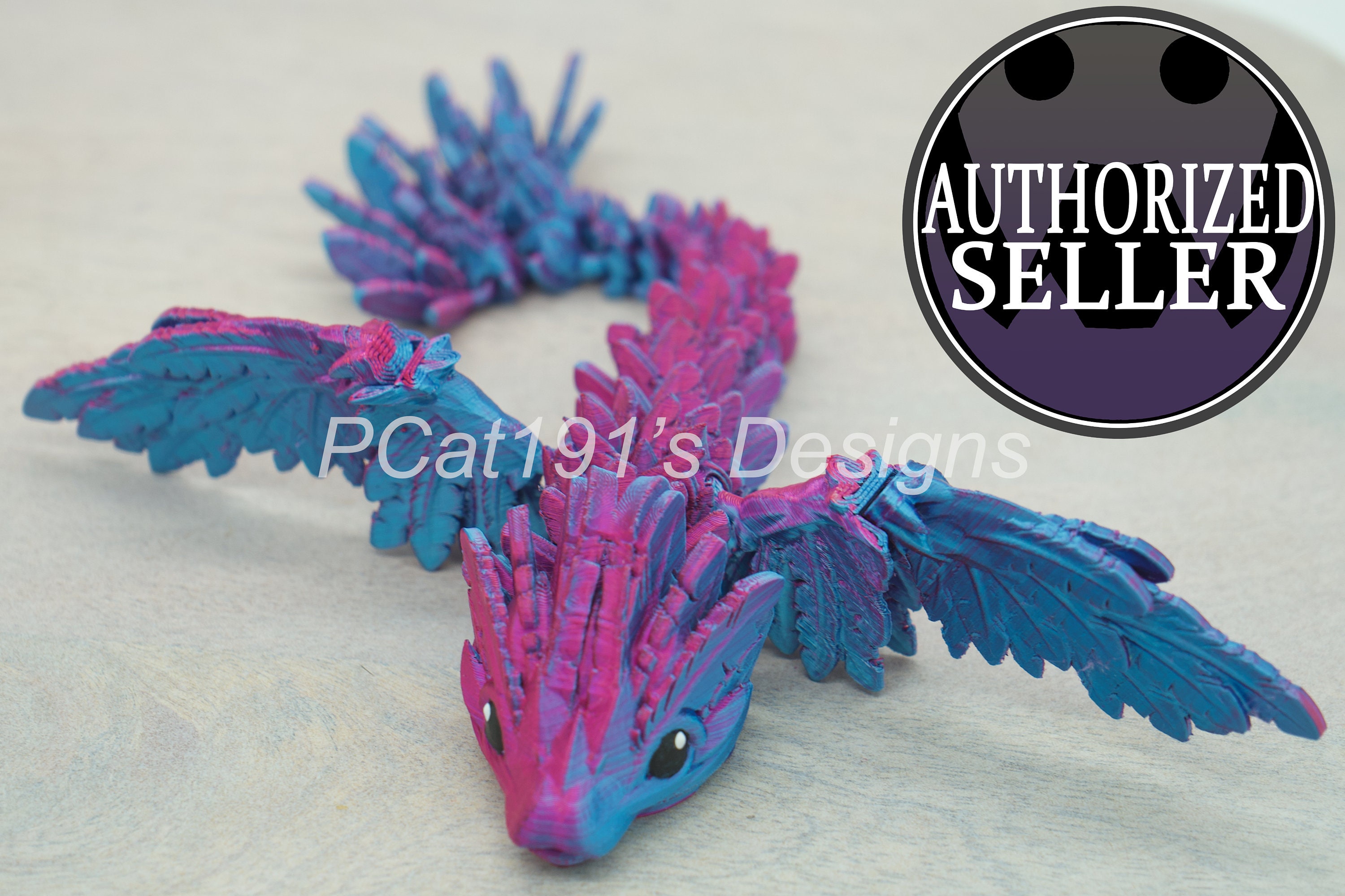 3D Printed Flying Serpent Dragon Decoration - Etsy