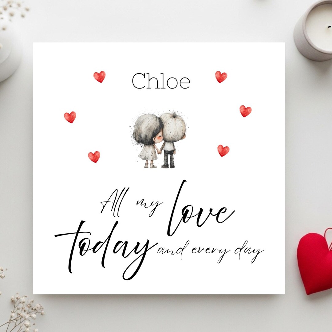 Valentine's Day Card, Valentines Day Card for Her, Personalised ...