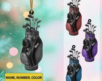 Personalized Golf Bag Christmas Ornament Gift For Golf Player Custom Golfing Ornament Golfer Ornament Golf Club Decor Golf Course Thdso-723