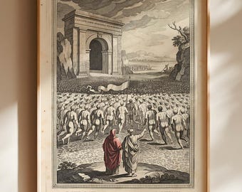 Dante Inferno Poster, Dante and Virgil Divine Comedy Wall Art, Dark Academia Literary Decor