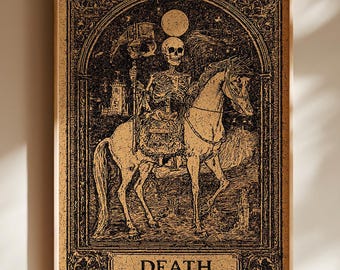 Death Tarot Card XIII Wall Art | Dark Occult Skeleton Print Poster | Gothic Witchcraft Decor | Vintage Mystical Halloween Gift