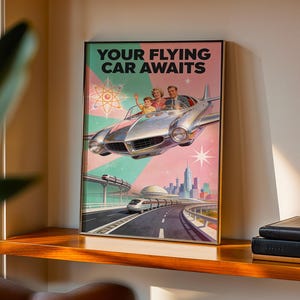 Retro Futurism Set 3 Posters, 1950s Atomic Age Wall Art Print, Mid Century Modern Decor, Vintage Gift image 6