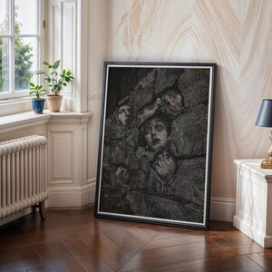 Dark Horror Poster, Creepy Tormented Faces Wall Art, Macabre Gothic Home Decor image 10