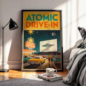 Retro Futurism Set 3 Posters, 1950s Atomic Age Wall Art Print, Mid Century Modern Decor, Vintage Gift image 5