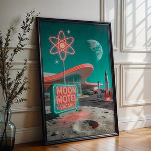 Retro Futurism Set 3 Posters, 1950s Atomic Age Wall Art Print, Mid Century Modern Decor, Vintage Gift image 7