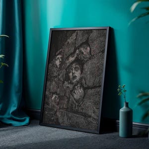 Dark Horror Poster, Creepy Tormented Faces Wall Art, Macabre Gothic Home Decor image 8