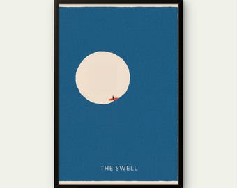 Surf Poster, a Vintage Ocean Art Print for Beach House Decor.