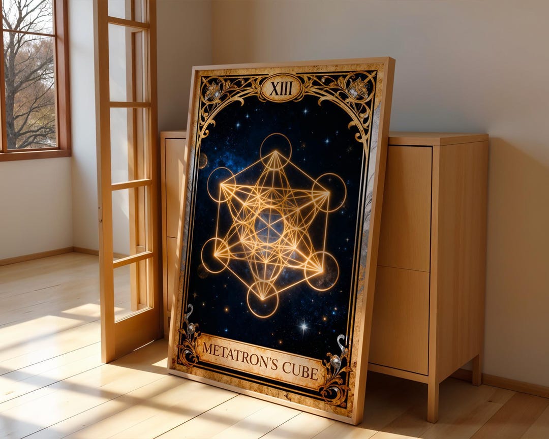 Metatron's Cube Sacred Geometry Poster, Mystical Wall Art Print ...