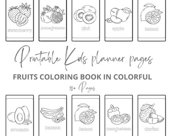 Fruit Coloring Book: Fun Learning Activity for Toddlers (Digital Download)