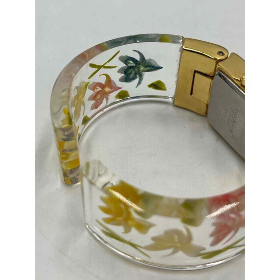 Joan Rivers Vintage Translucent Lucite Floral Wristband  display picture 1