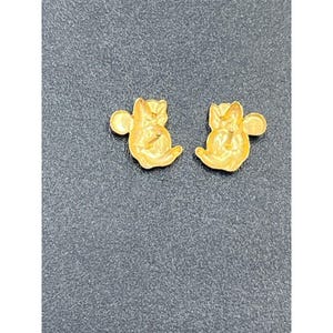 Disney DX 14K Yellow Gold Iconic Minnie Mouse Bow Small Delicate Stud Earrings image 6