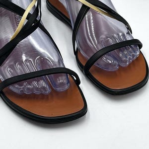 Valentino Garavani Native Black Leather Ostrich Feather Trim Sandal 37/US 6.5. image 11