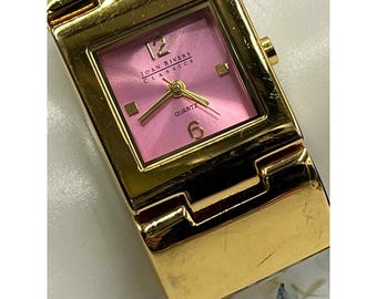 Joan Rivers Vintage Translucent Lucite Floral Wristband Watch